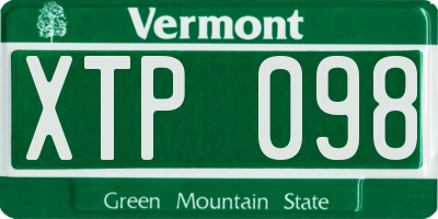 VT license plate XTP098