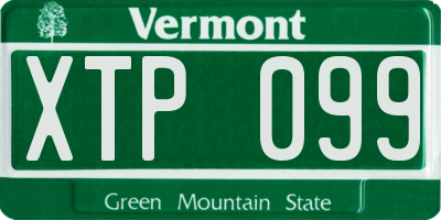 VT license plate XTP099