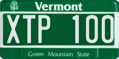 VT license plate XTP100