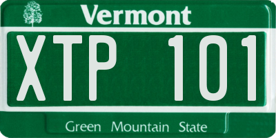 VT license plate XTP101