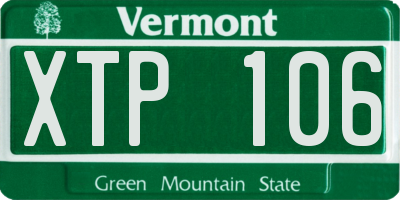 VT license plate XTP106