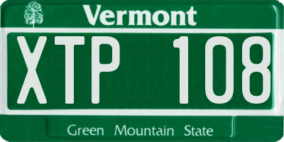 VT license plate XTP108