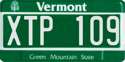 VT license plate XTP109