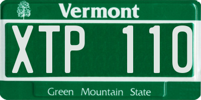 VT license plate XTP110
