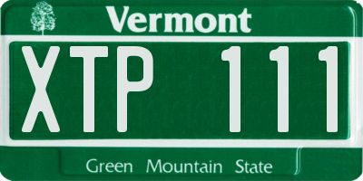 VT license plate XTP111