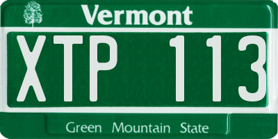 VT license plate XTP113