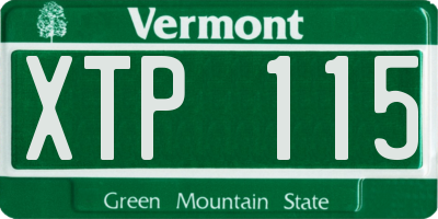VT license plate XTP115