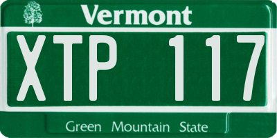 VT license plate XTP117