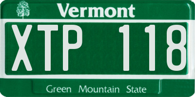 VT license plate XTP118