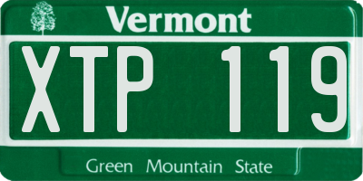 VT license plate XTP119