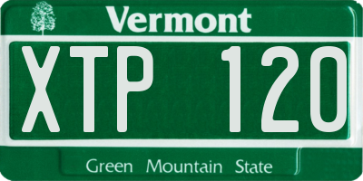 VT license plate XTP120