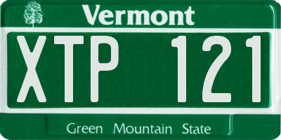 VT license plate XTP121