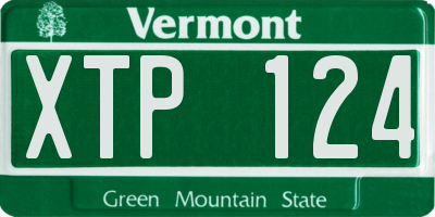 VT license plate XTP124