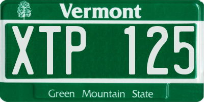 VT license plate XTP125