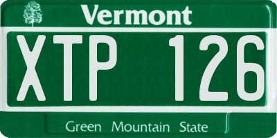 VT license plate XTP126