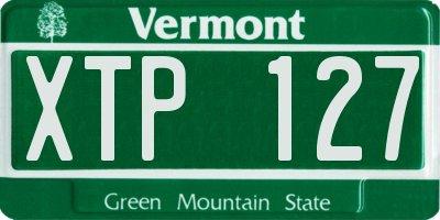 VT license plate XTP127
