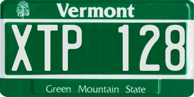 VT license plate XTP128