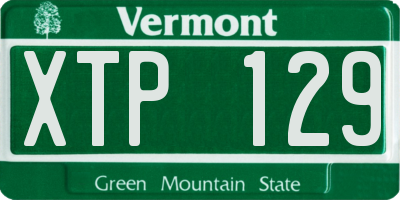 VT license plate XTP129