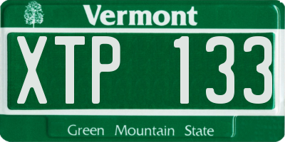 VT license plate XTP133
