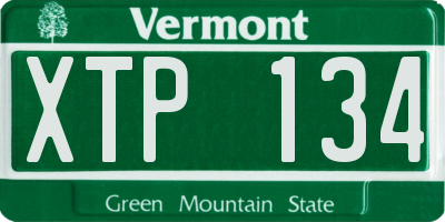 VT license plate XTP134