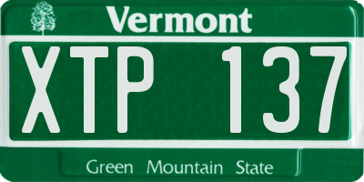 VT license plate XTP137