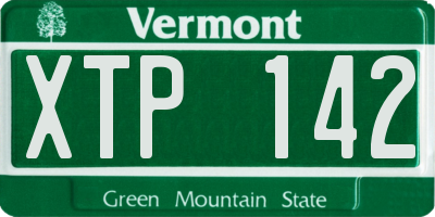 VT license plate XTP142