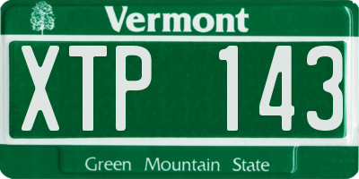 VT license plate XTP143