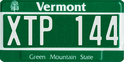 VT license plate XTP144