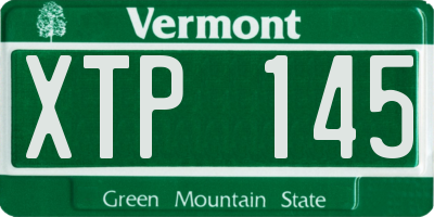 VT license plate XTP145