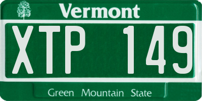 VT license plate XTP149