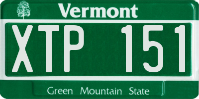 VT license plate XTP151