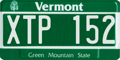 VT license plate XTP152