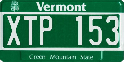 VT license plate XTP153