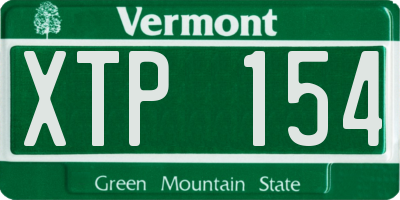 VT license plate XTP154