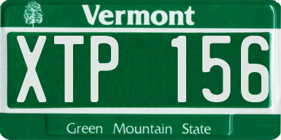 VT license plate XTP156