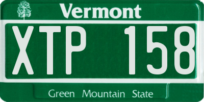 VT license plate XTP158