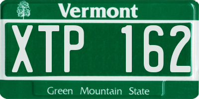 VT license plate XTP162