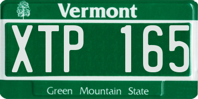 VT license plate XTP165