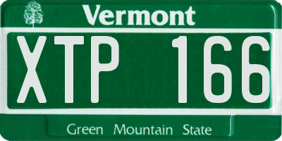 VT license plate XTP166