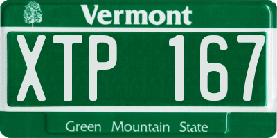 VT license plate XTP167