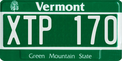 VT license plate XTP170