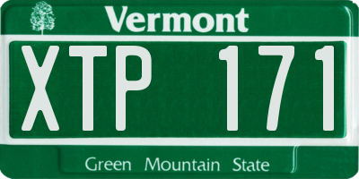 VT license plate XTP171