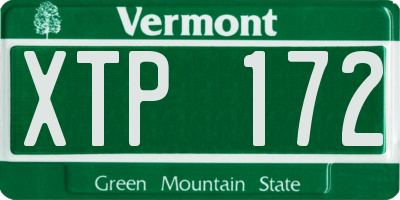 VT license plate XTP172
