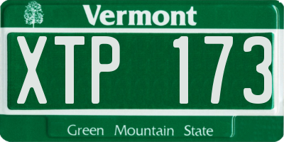 VT license plate XTP173