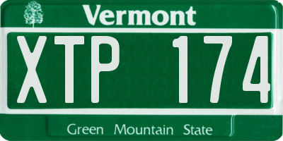 VT license plate XTP174