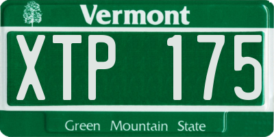 VT license plate XTP175