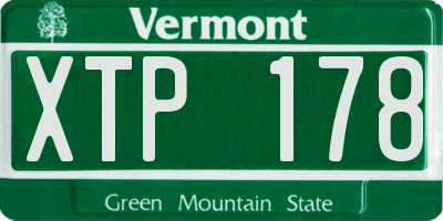 VT license plate XTP178