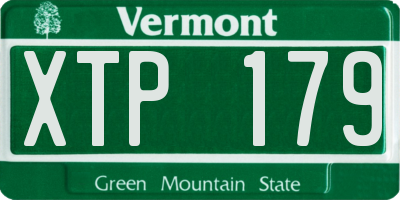 VT license plate XTP179
