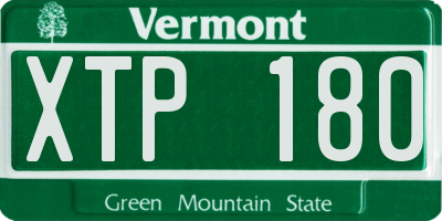 VT license plate XTP180