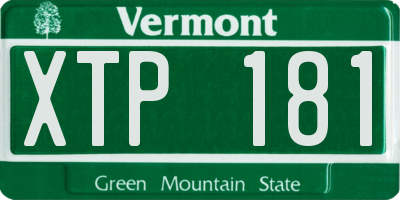 VT license plate XTP181
